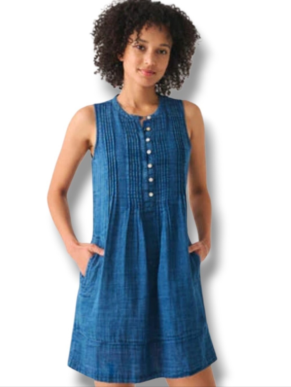 LIKE NEW Faherty Isha Sleeveless Organic Cotton Mini Dress, Size Large